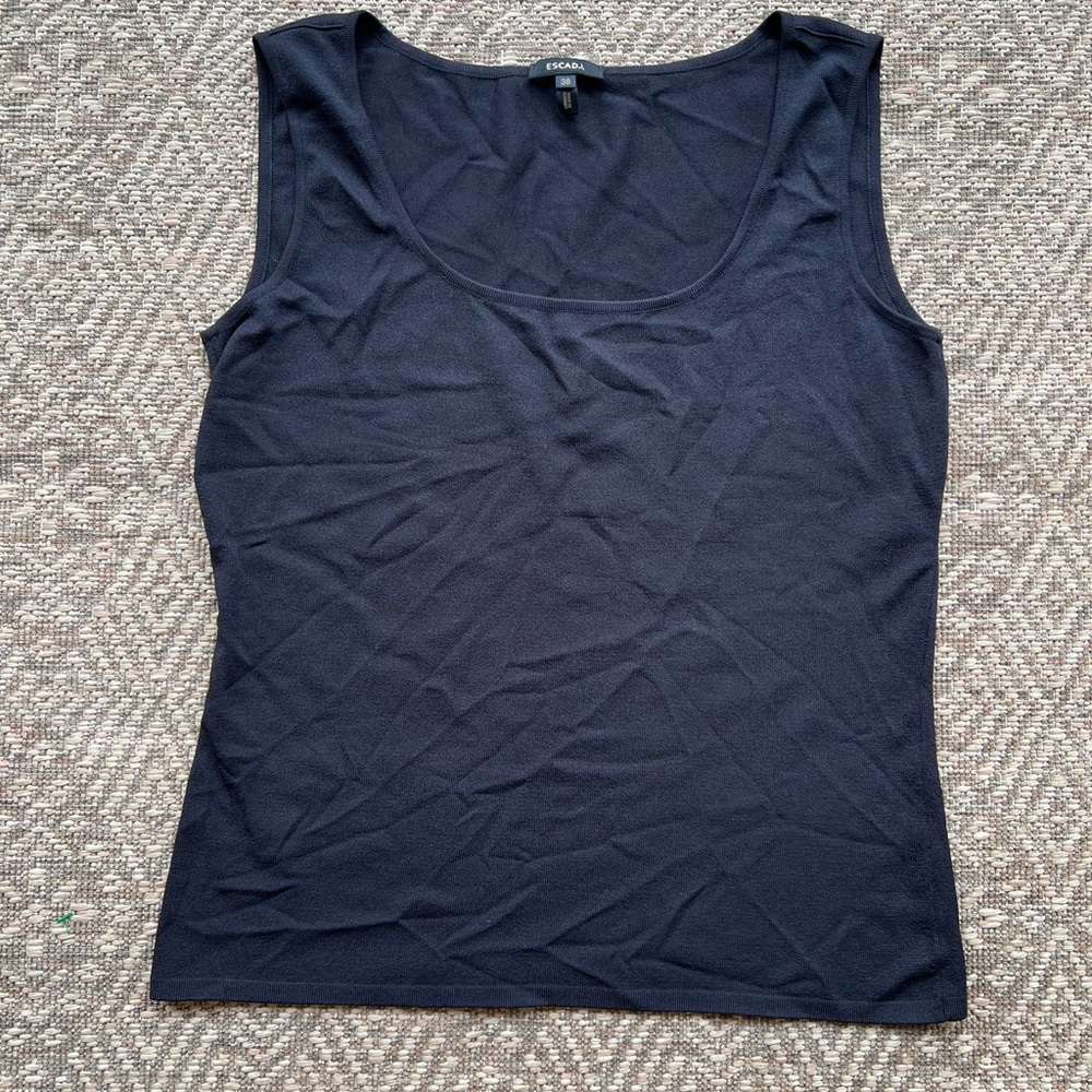 Escada Women's‎ Knit Tank Top Shell Black Size 38